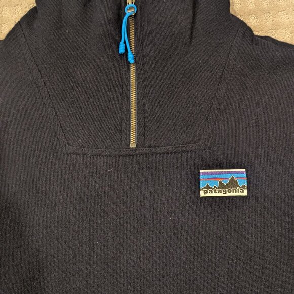 Patagonia Navy Blue Quarter Zip Woolie Fleece Pullover - Medium - Picture 2 of 6